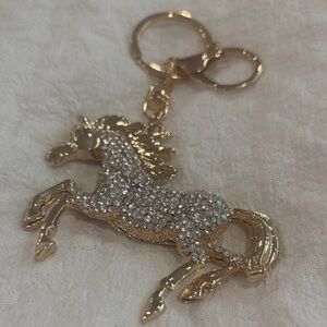 Gold and Silver Horse Keychain